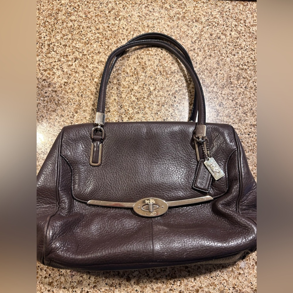 Brown coach shoulder bag